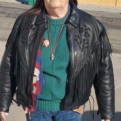 Women's Real Leather Black Motorcycle Jacket fits 2X