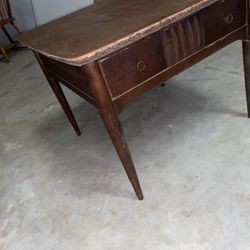 Antique Wooden Coffee Table With Drawer 