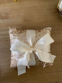 Rose gold wedding ring bearer pillow