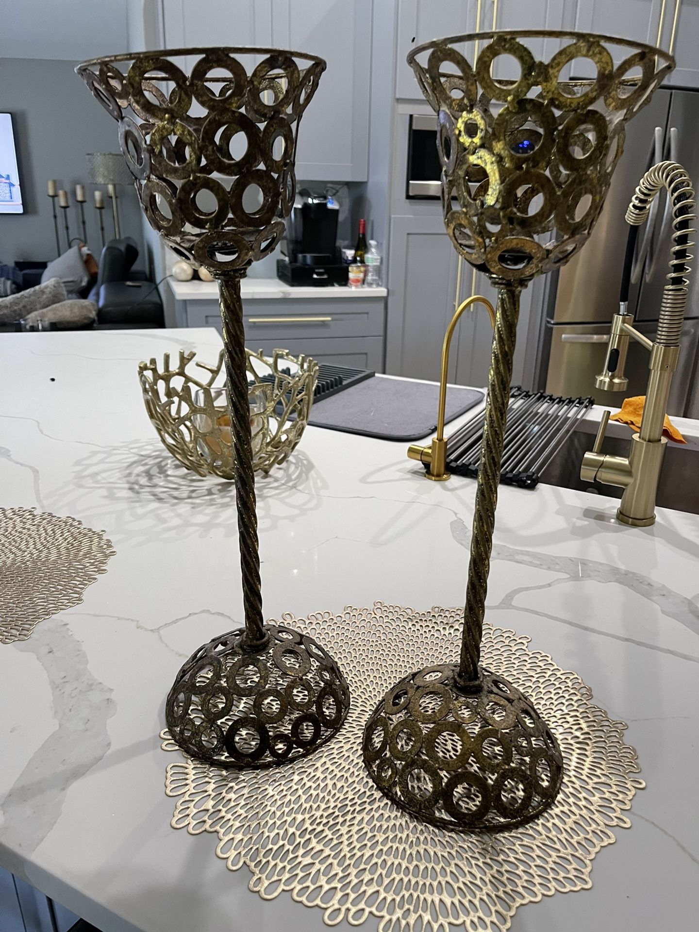 Metal Bronze Candle Holders