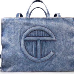 Large Telfar  Denim Shopping Bag - New in Box