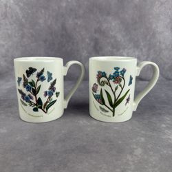 Portmeirion Botanic Garden Mug Set Speedwell Forget Me Not Floral Butterfly 12oz