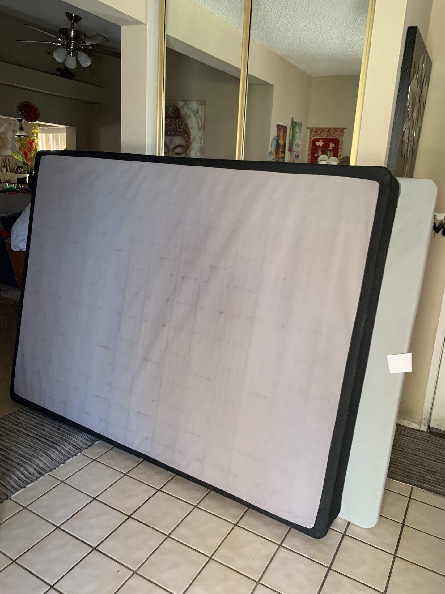 Queen Size Box Spring and Box Board And Bed Frame