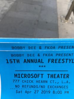 FREESTYLE 15th annual TONIGHT MICROSOFT THEATRE meet at staples
