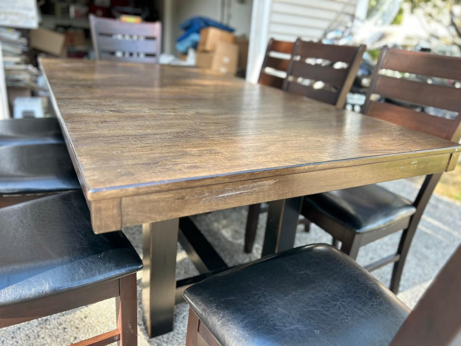 🪑 Juego de Comedor para 8 Personas – Madera Sólida y Asientos Acolchonados