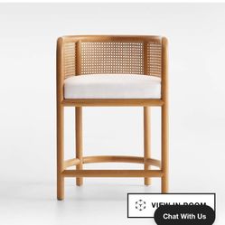 Crate And Barrel Natural Cane Counter Stool 