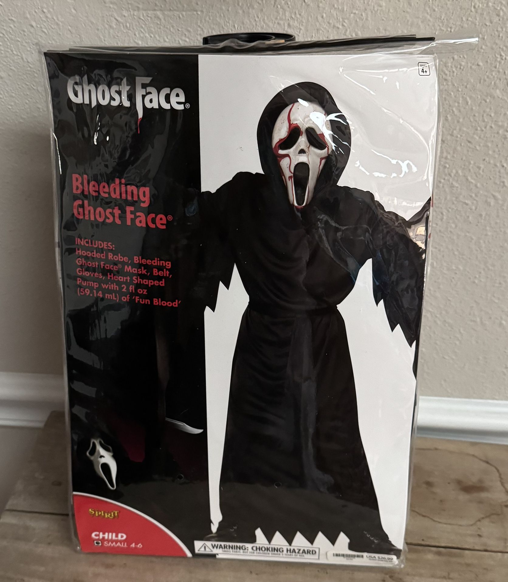 Child Bleeding Mask Ghostface Costume size 4-6 COMPLETE just $10 xox
