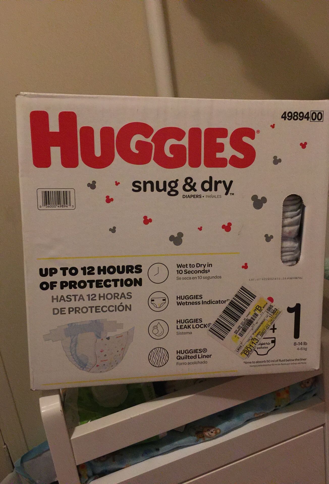 Huggies one month diapers/ pampers