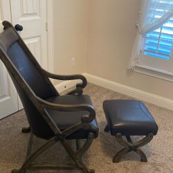 Leather Occasional Chair And ottoman 