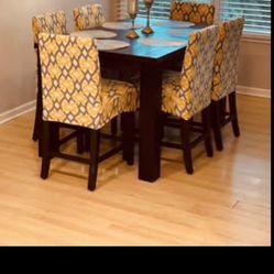 Solid Wood Kitchen Table With 6 Chairs 