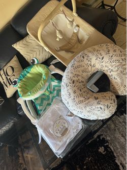 Baby Bouncer,Nursing Boppy Pillow,Sit me up chair and Crib Mesh Liner