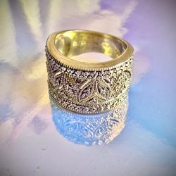 Ornate Thai Sterling Silver Ring Size  7