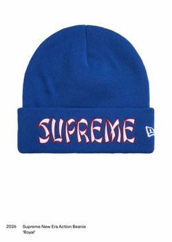 Supreme x New Era Action Beanie Royal Blue