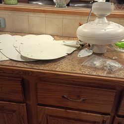 Pair of Harbor Breeze of White Ceiling Fans with Leaf Blades