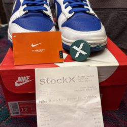 Racer Blue and White Nike Dunk Low Retro