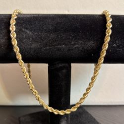 14K Solid Gold Rope Chain – 19” | 38.5 g