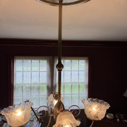 Brass, Glass Chandelier - Turn of the 20th Century