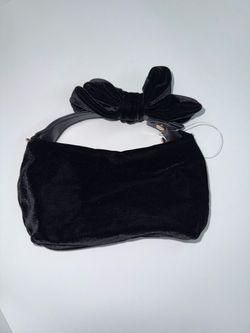 Black Velvet Mini Bag with Bow