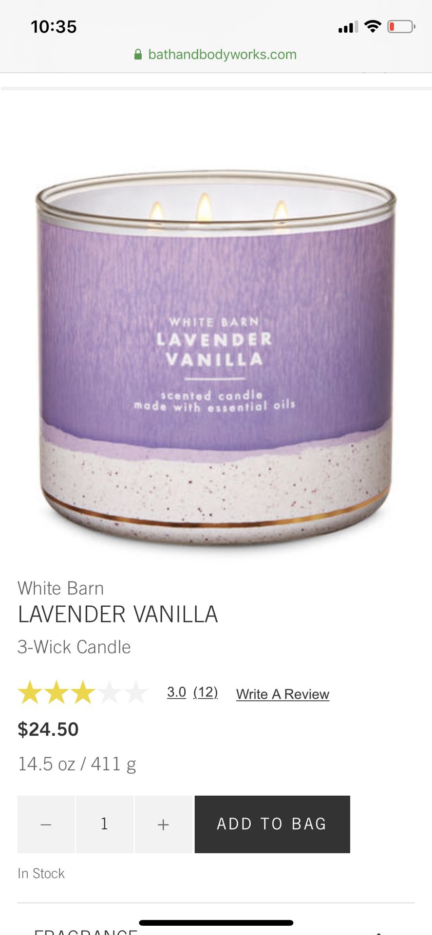 Brand New Vanilla Lavender Candle