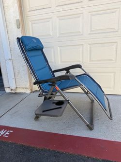 Timber Ridge Zero Gravity Lounger w/ Side Table + Headrest