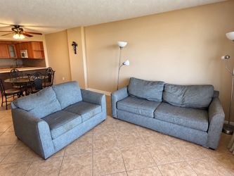 Matching Gray Sleeper Sofa & Loveseat Set