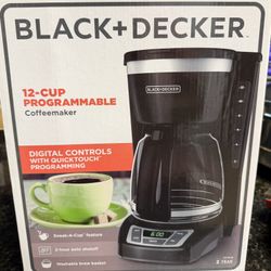 Brand New BLACK +DECKER 12 cup programmable coffee maker for $20 