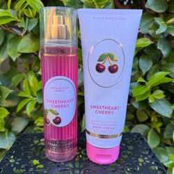 Bath & Body Works Sweet Cherry Body Cream and Mist Set