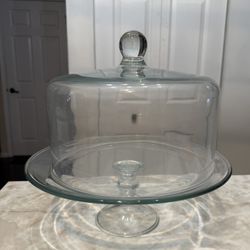 Glass Cake Stand with Dome