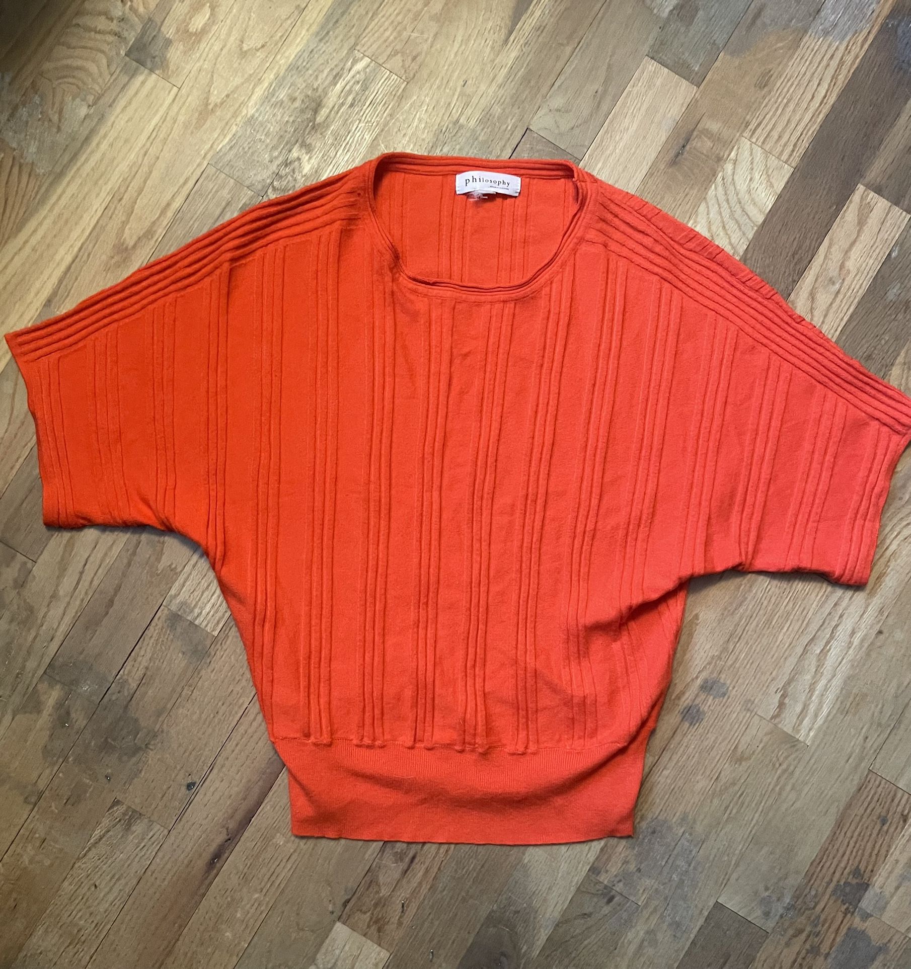 Philosophy Republic Clothing Womens Orange Half Dolman Sleeve Sweater SZ medium