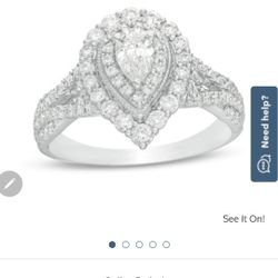 1 CT. T.W. Pear-Shaped Diamond Double Frame Split Shank Vintage-Style Engagement Ring in 14K White Gold