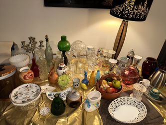 Crystal, Vases, Candle Holders ETC