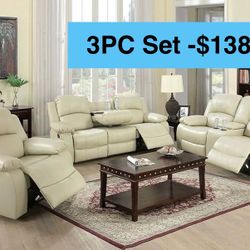 💥FREE DELIVERY💥Brand New 3PC Reclining Sofa Loveseat Chair Set 