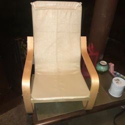 Little Kids Wooden And Cloth Lounge Chairs It's Two Of Them For $40 Comes With White Cushion That Covers The Back And Seat Part Of The Chair 