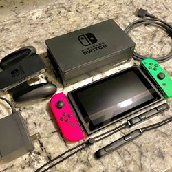 Nintendo Switch V2 Pink And Green Combo