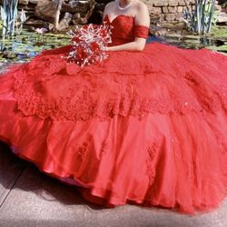 Red Quinceañera Dress 