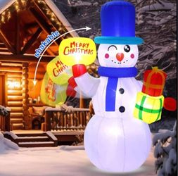 Snowman Waving Hand Animated Christmas Inflatable 6ft