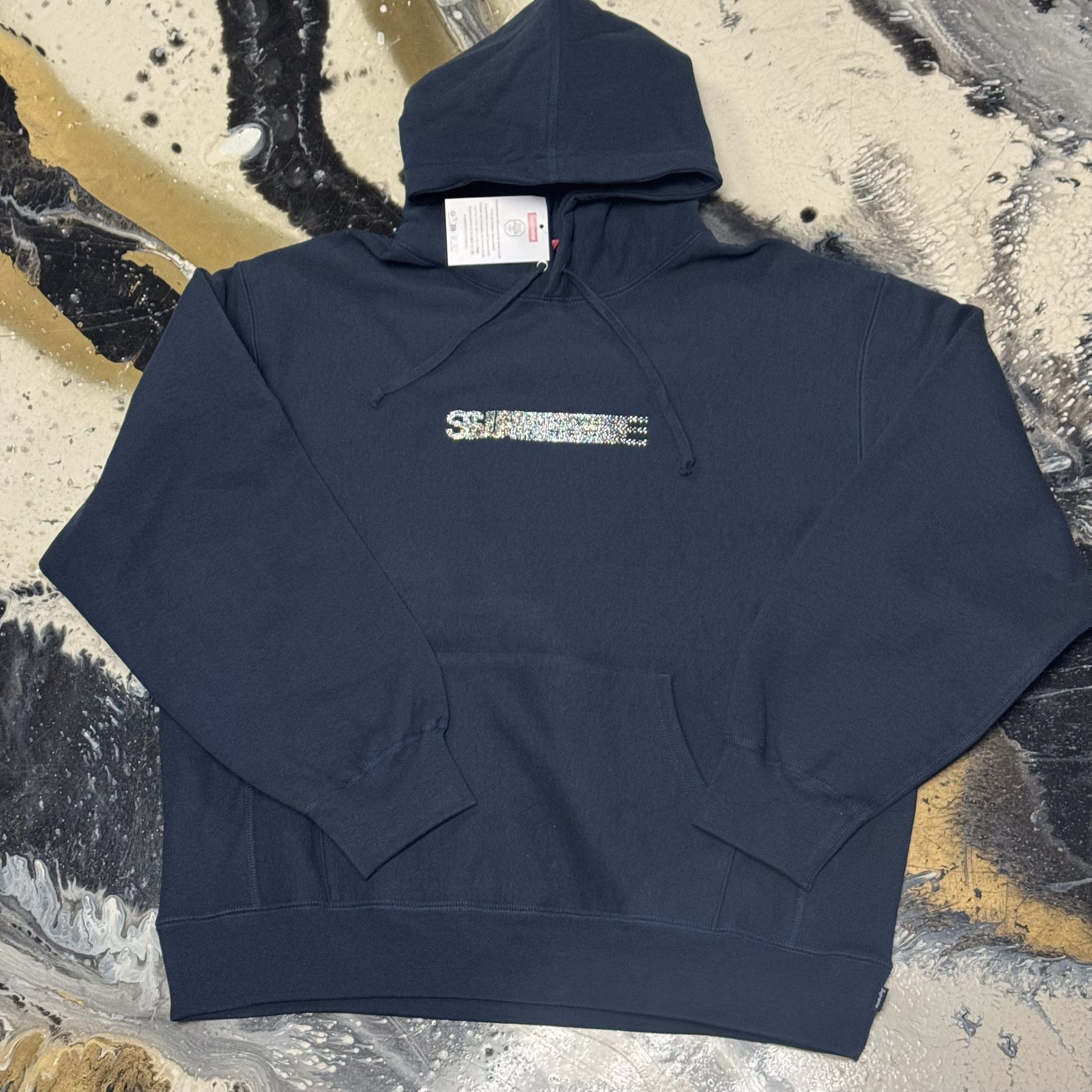 Supreme x Swarovski Motion Logo Navy