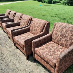 Floral Print Fabric Lounge Chairs