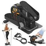 Ellipse Leg Exerciser, Mini Under Desk Elliptical Exercise Machine -Portable Seated Pedal Exerciser with Resistance Bands Quiet & Compact for Home Off