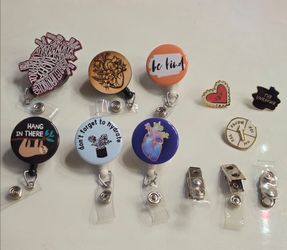Badge holders and pins