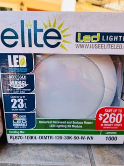Lot of 6 Elite 5"/6" Recessed LED Downlights - 1000 Lumens / 3000K Warm White (5 Sealed, 1 Open)