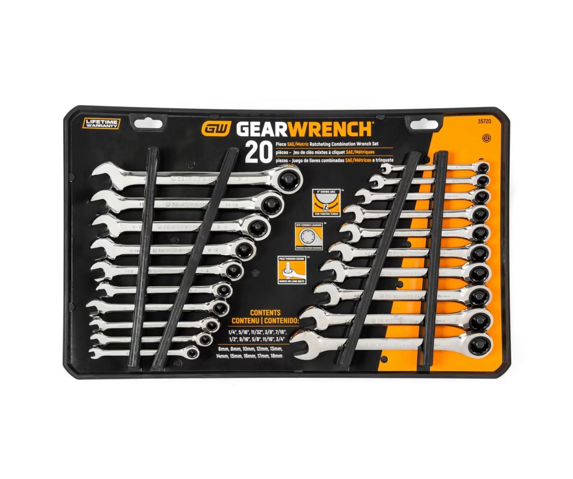 Gear Wrench 18 Piece Combination Ratcheting Wrench Set