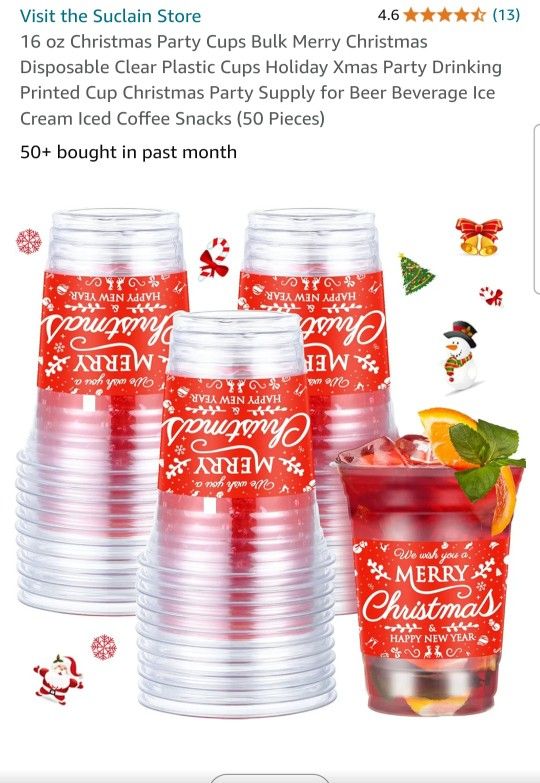Christmas Cups New In Bag
