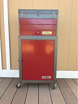 Vintage Tool-Locker Rolling Tool Box Chest 2-piece set