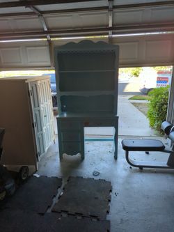 Blue Desk With Attachment
