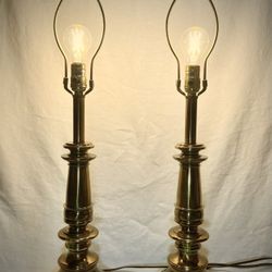 Pair Of Vintage Stiffel Lamps With Original Shades