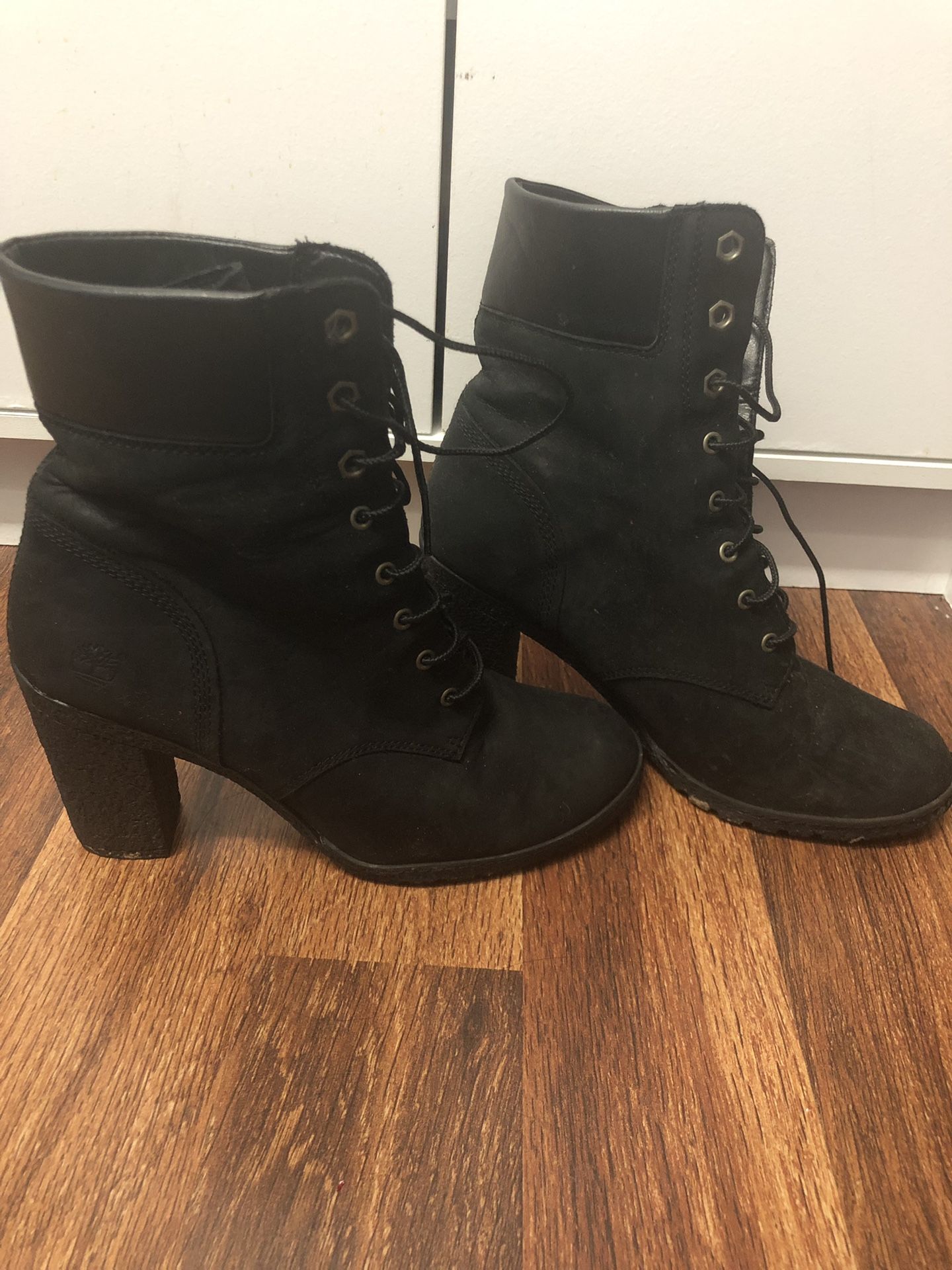 Black timberlands booties