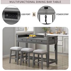 Brand new small dining  bar table with 3 barstools