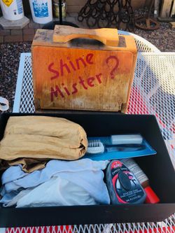 Shoe Shine Box With Accessories