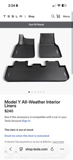 Tesla model y 2024 all weather mats never opened
